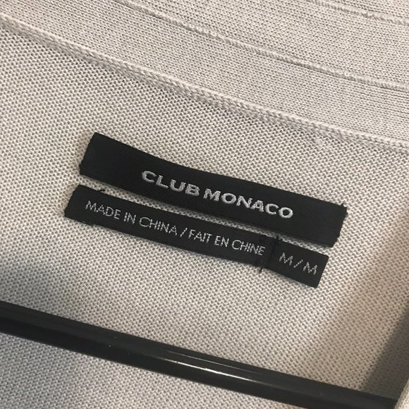CLUB MONACO Light Gray Pocket Button Silk Blend Cardigan Size Medium - Picture 4 of 6